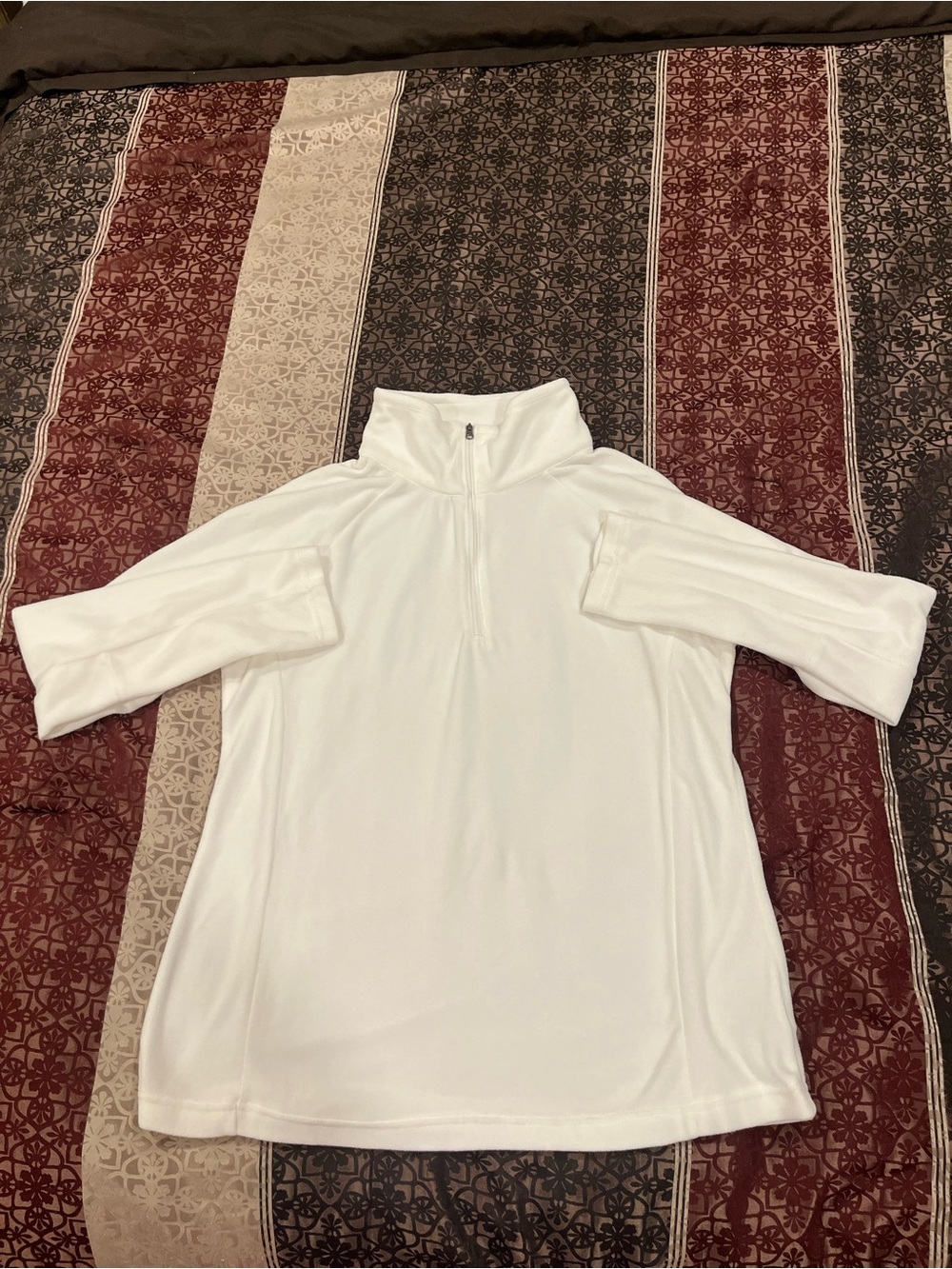 Columbia White Short-Sleeve Quarter-Zip Pullover